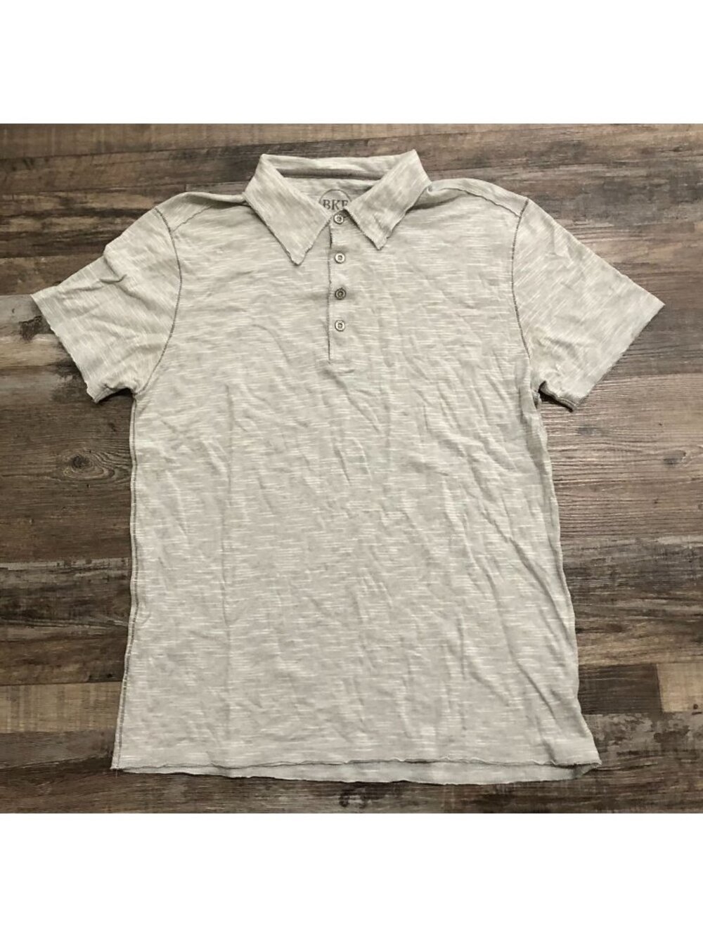 BKE The Buckle Mens Large Gray Slim Fit Short Sleeve Polo Shirt